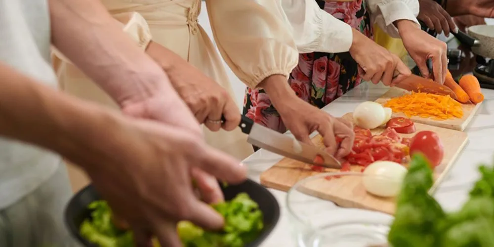 Cooking experience at morjim holiday beach resort with fresh ingredients