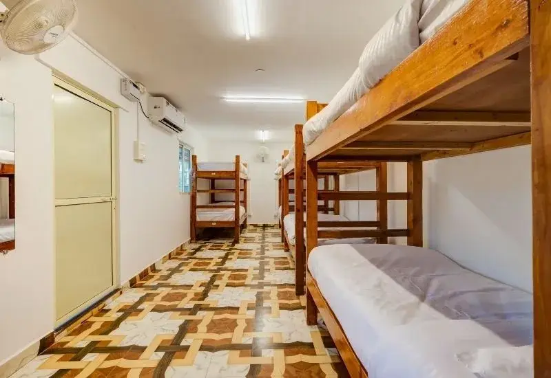 Comfortable sleeping area in hostel