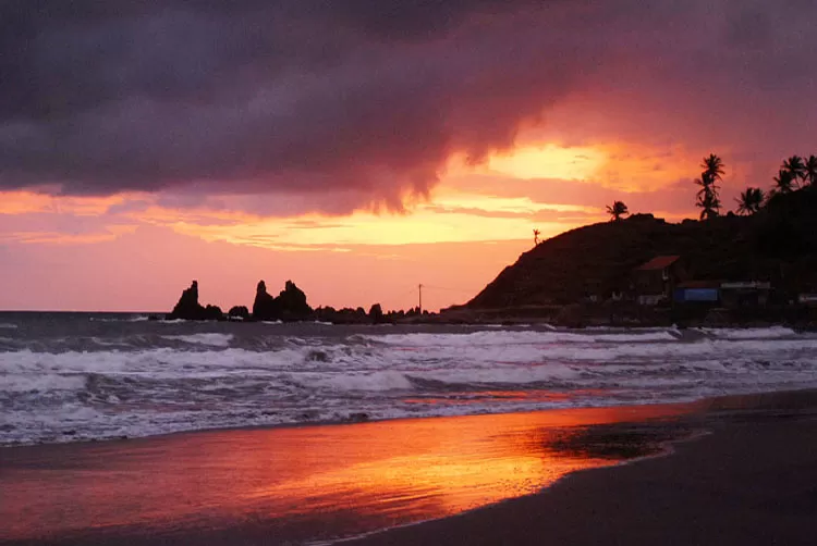 Beautiful sunset view near resorts near morjim beach